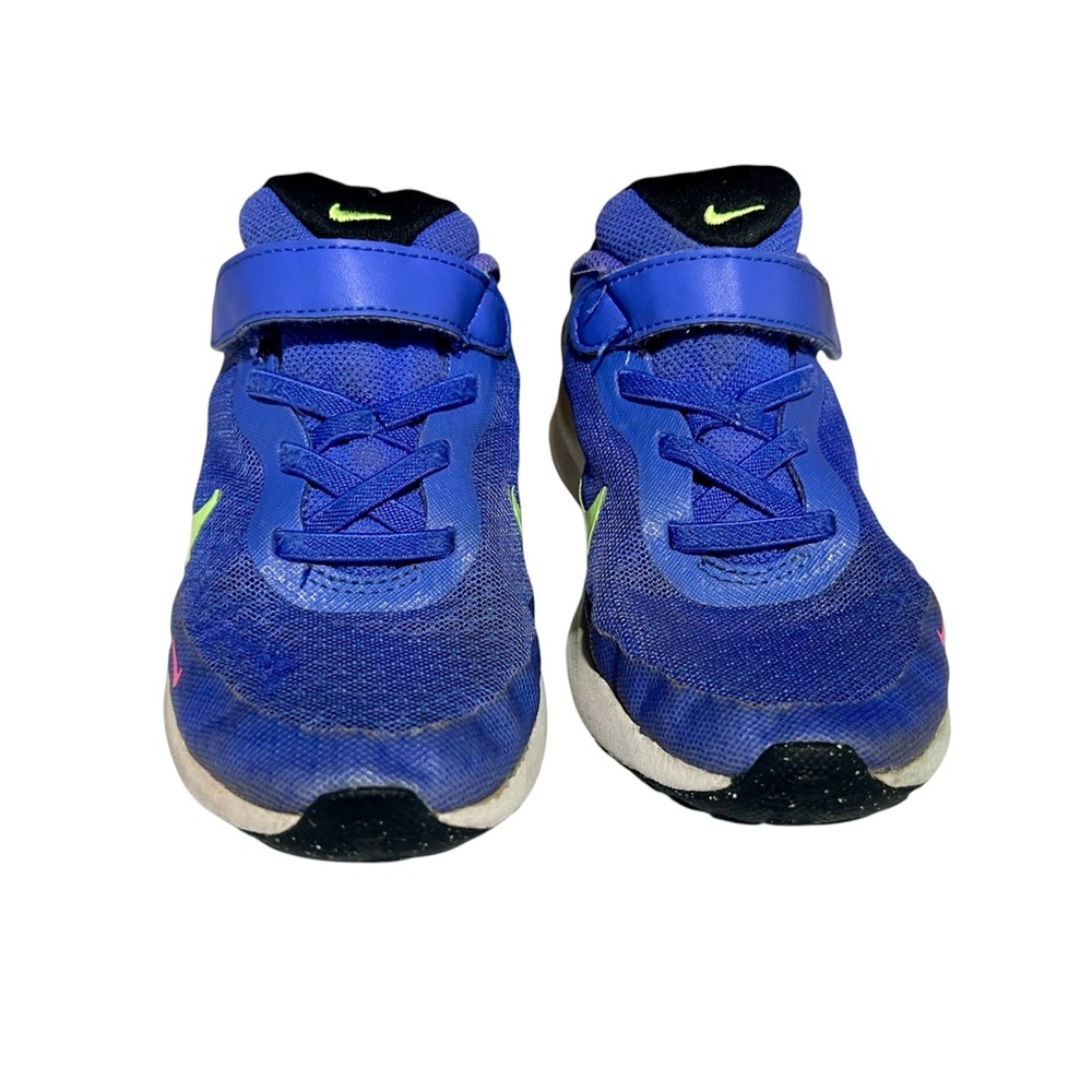 Nike Girls Running Shoes - Size 12C, Indigo and Green - Picture 3 of 5